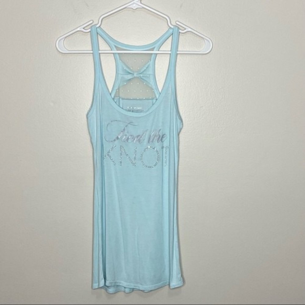 Victoria’s Secret Light blue tied the knot sequined wedding tank Medium